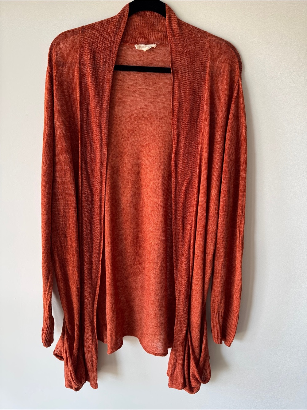 Eileen Fisher Open-Front Cardigan in Rust